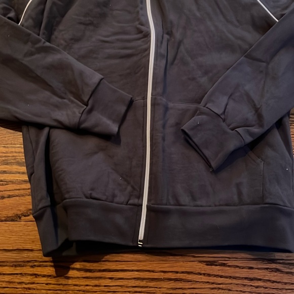 Full zip sweatshirt men’s health embroidered back - Medium gray color - Picture 4 of 11